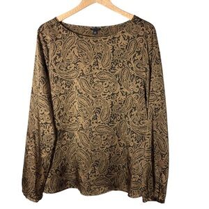 Ann Taylor Paisley Shirt Womens Size XL